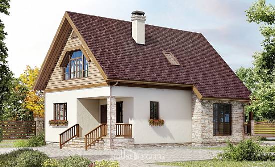 140-001-П Проект двухэтажного дома с мансардным этажом, доступный загородный дом из твинблока Кузнецк | Проекты домов от House Expert