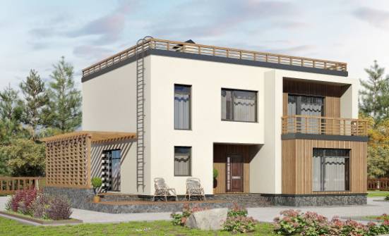 215-002-Л Проект двухэтажного дома, современный дом из арболита Кузнецк | Проекты домов от House Expert