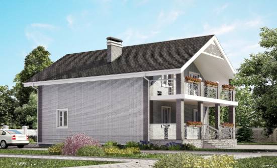150-007-П Проект двухэтажного дома с мансардным этажом, бюджетный загородный дом из газобетона Кузнецк | Проекты домов от House Expert