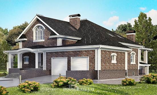 490-001-П Проект трехэтажного дома с мансардой и гаражом, просторный загородный дом из кирпича Каменка | Проекты домов от House Expert