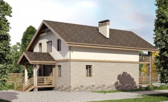 160-010-Л Проект двухэтажного дома мансардой, красивый домик из арболита Кузнецк | Проекты домов от House Expert