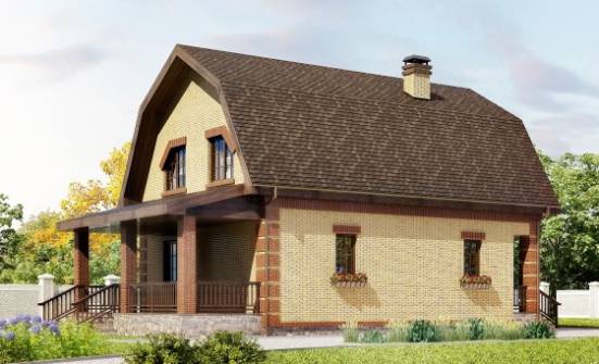 130-005-Л Проект двухэтажного дома с мансардой, современный загородный дом из арболита Кузнецк | Проекты домов от House Expert