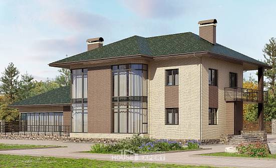 305-003-П Проект двухэтажного дома, классический коттедж из арболита Пенза | Проекты домов от House Expert