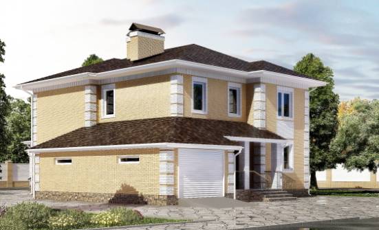 220-006-Л Проект двухэтажного дома, гараж, современный загородный дом из арболита Каменка | Проекты домов от House Expert