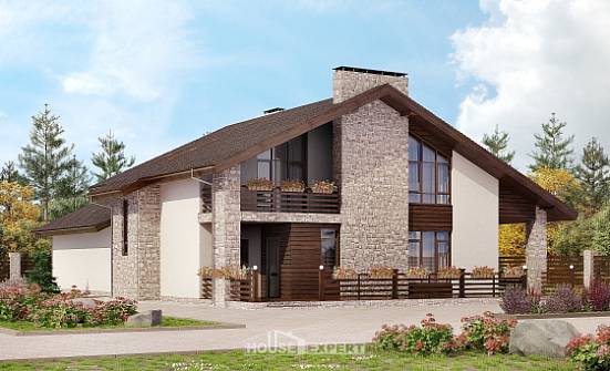 480-001-Л Проект трехэтажного дома с мансардой, классический загородный дом из теплоблока Кузнецк | Проекты домов от House Expert