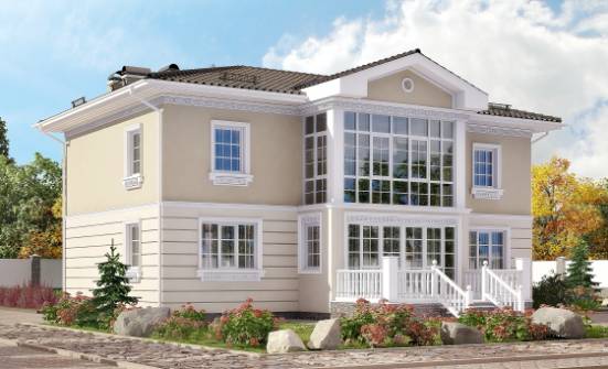 210-005-Л Проект двухэтажного дома, классический загородный дом из поризованных блоков Каменка | Проекты домов от House Expert