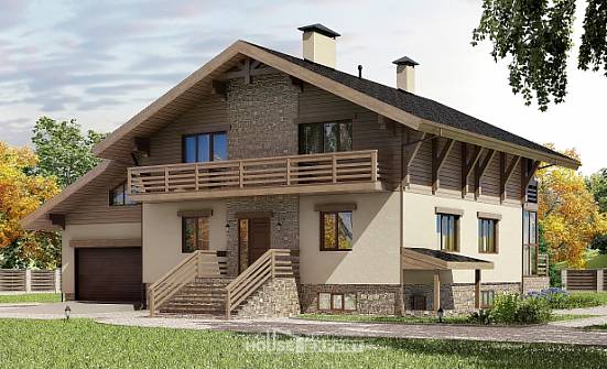 420-001-Л Проект трехэтажного дома с мансардным этажом, гараж, уютный домик из кирпича Пенза | Проекты домов от House Expert