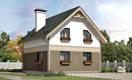 105-001-Л Проект двухэтажного дома мансардой, уютный загородный дом из пеноблока Заречный | Проекты домов от House Expert