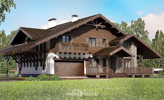 320-001-П Проект двухэтажного дома мансардой и гаражом, большой коттедж из кирпича Сердобск | Проекты домов от House Expert