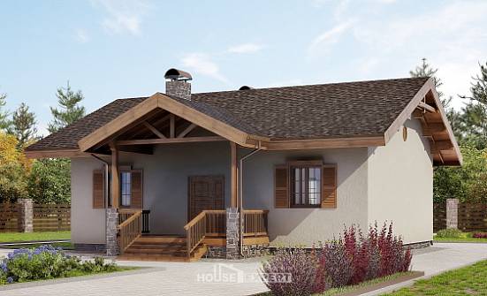 090-002-Л Проект одноэтажного дома, экономичный коттедж из кирпича Пенза | Проекты домов от House Expert