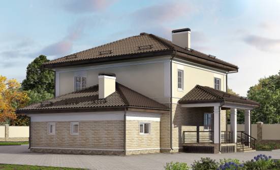 220-007-П Проект двухэтажного дома, гараж, классический загородный дом из кирпича Кузнецк | Проекты домов от House Expert