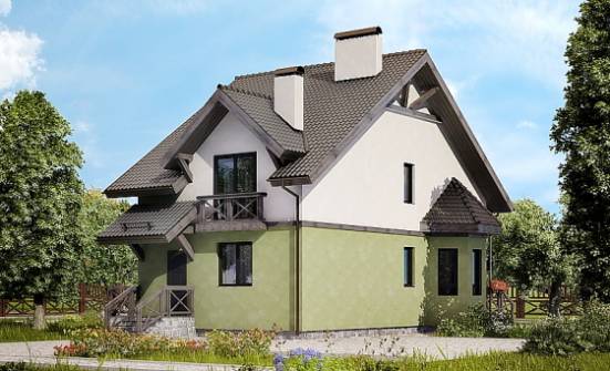 120-003-П Проект двухэтажного дома мансардой, доступный домик из керамзитобетонных блоков Кузнецк | Проекты домов от House Expert