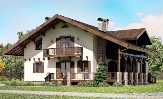 250-003-П Проект двухэтажного дома с мансардным этажом, красивый домик из теплоблока Кузнецк | Проекты домов от House Expert