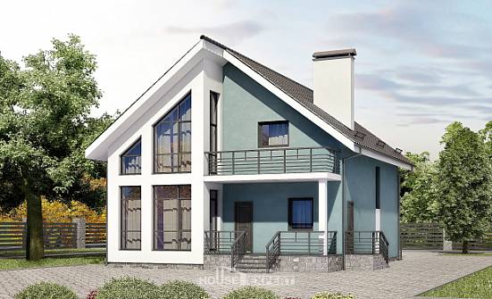 170-006-П Проект двухэтажного дома с мансардой, доступный дом из бризолита Кузнецк | Проекты домов от House Expert