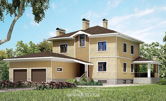 350-002-Л Проект трехэтажного дома, гараж, уютный домик из кирпича Кузнецк | Проекты домов от House Expert