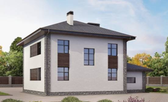 185-004-Л Проект двухэтажного дома и гаражом, уютный домик из теплоблока Кузнецк | Проекты домов от House Expert