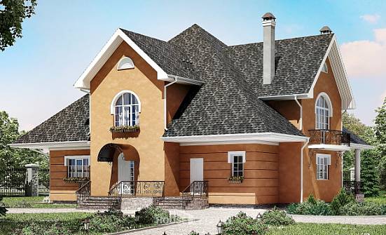310-001-П Проект двухэтажного дома мансардой, огромный домик из блока Каменка | Проекты домов от House Expert