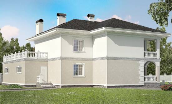 340-002-П Проект двухэтажного дома, гараж, современный коттедж из кирпича Сердобск | Проекты домов от House Expert