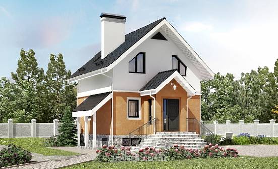 100-005-Л Проект трехэтажного дома мансардой, простой домик из поризованных блоков Пенза | Проекты домов от House Expert
