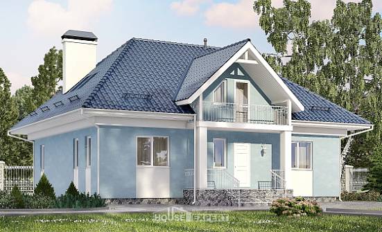 200-002-П Проект двухэтажного дома мансардный этаж, просторный домик из поризованных блоков Сердобск | Проекты домов от House Expert