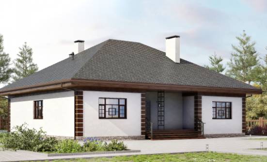 135-003-П Проект одноэтажного дома, недорогой коттедж из бризолита Сердобск | Проекты домов от House Expert