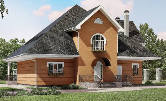 310-001-П Проект двухэтажного дома мансардой, огромный домик из блока Каменка | Проекты домов от House Expert