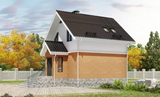 100-005-Л Проект трехэтажного дома мансардой, простой домик из поризованных блоков Пенза | Проекты домов от House Expert
