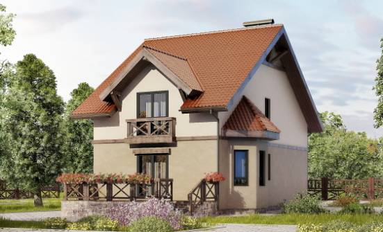 120-003-Л Проект двухэтажного дома мансардой, бюджетный загородный дом из газобетона Сердобск | Проекты домов от House Expert