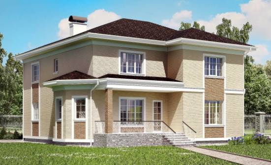 335-001-Л Проект двухэтажного дома, гараж, классический коттедж из кирпича Каменка | Проекты домов от House Expert