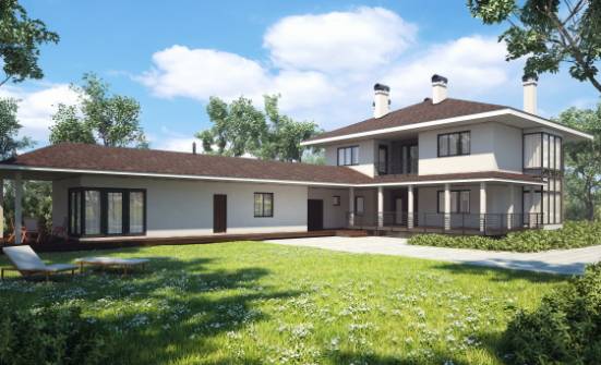 340-001-П Проект двухэтажного дома, гараж, красивый загородный дом из кирпича Кузнецк | Проекты домов от House Expert
