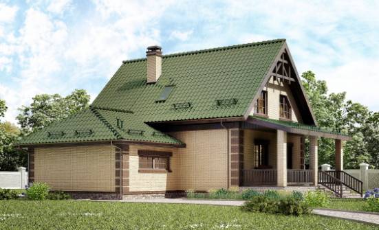 160-007-П Проект двухэтажного дома мансардой, гараж, скромный загородный дом из арболита Пенза | Проекты домов от House Expert