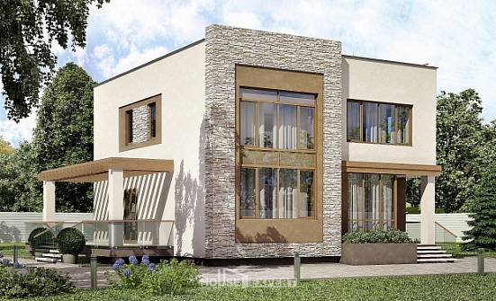 185-001-П Проект двухэтажного дома, простой коттедж из арболита Заречный | Проекты домов от House Expert