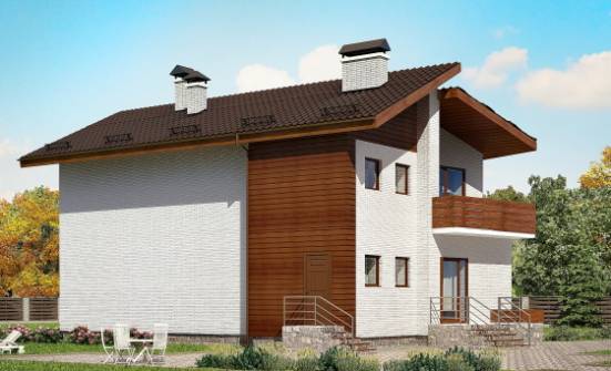 180-009-П Проект двухэтажного дома с мансардой, современный дом из кирпича Сердобск | Проекты домов от House Expert