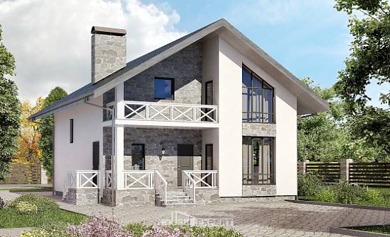 155-001-Л Проект двухэтажного дома мансардой, гараж, экономичный загородный дом из пеноблока Кузнецк | Проекты домов от House Expert