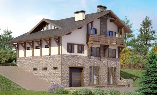 305-002-Л Проект трехэтажного дома мансардный этаж, просторный дом из кирпича Каменка | Проекты домов от House Expert