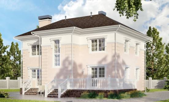 155-005-Л Проект двухэтажного дома, уютный коттедж из теплоблока Сердобск | Проекты домов от House Expert