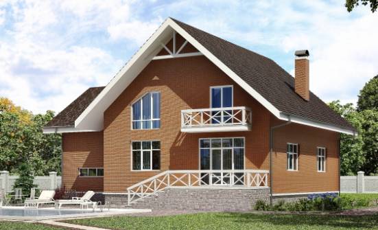 215-001-П Проект двухэтажного дома с мансардой, гараж, современный домик из арболита Кузнецк | Проекты домов от House Expert