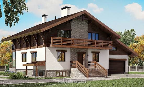 420-001-П Проект трехэтажного дома с мансардным этажом, гараж, просторный коттедж из кирпича Каменка | Проекты домов от House Expert