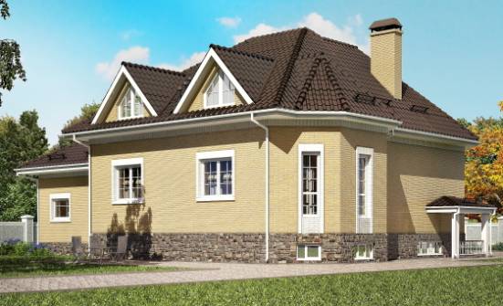 400-001-П Проект трехэтажного дома с мансардным этажом и гаражом, классический дом из арболита Каменка | Проекты домов от House Expert