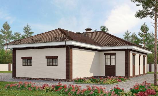 160-015-П Проект одноэтажного дома, гараж, экономичный загородный дом из бризолита Заречный | Проекты одноэтажных домов от House Expert