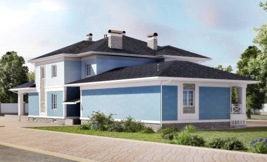 620-001-П Проект трехэтажного дома и гаражом, просторный загородный дом из блока Пенза | Проекты домов от House Expert