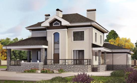 365-001-Л Проект трехэтажного дома, гараж, красивый домик из кирпича Каменка | Проекты домов от House Expert
