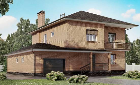 245-003-Л Проект двухэтажного дома и гаражом, средний дом из кирпича Заречный | Проекты домов от House Expert