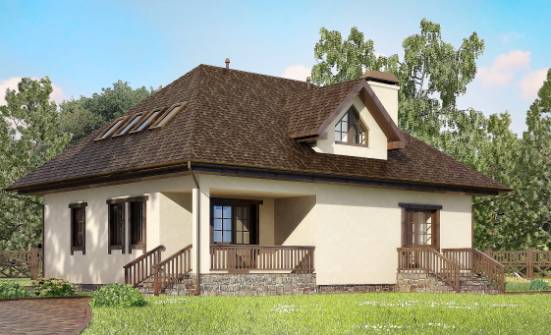 200-001-Л Проект двухэтажного дома с мансардой и гаражом, красивый дом из арболита Сердобск | Проекты домов от House Expert