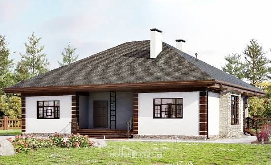 135-003-П Проект одноэтажного дома, недорогой коттедж из бризолита Сердобск | Проекты домов от House Expert