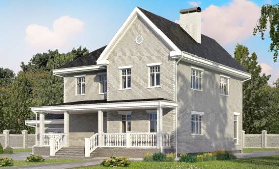 190-001-Л Проект двухэтажного дома, гараж, средний загородный дом из кирпича Каменка | Проекты домов от House Expert