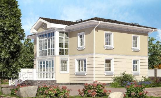 210-005-Л Проект двухэтажного дома, классический загородный дом из поризованных блоков Каменка | Проекты домов от House Expert