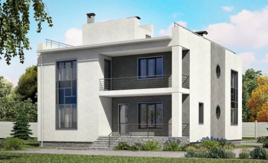 255-001-П Проект двухэтажного дома, гараж, современный домик из бризолита Каменка | Проекты домов от House Expert