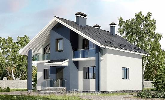 150-005-П Проект двухэтажного дома мансардой, доступный дом из газосиликатных блоков Сердобск | Проекты домов от House Expert