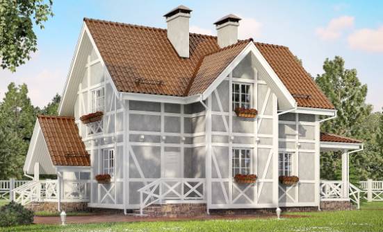 160-003-Л Проект двухэтажного дома с мансардой, экономичный домик из газобетона Кузнецк | Проекты домов от House Expert